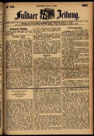 Ausgabe vom Samstag, den 02. Juni 1883.