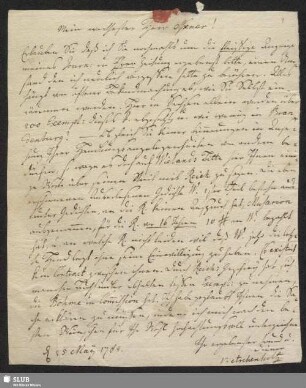 Eigenhändiger Brief - Mscr.Dresd.Aut.2987.a