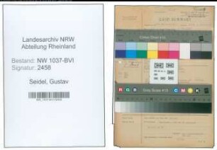 Entnazifizierung Gustav Seidel , geb. 17.09.1882 (Gastwirt)