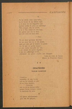 Cicatrices : Tango canción