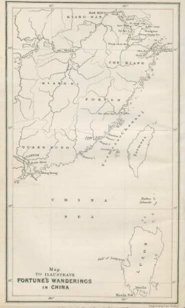 Map to illustrate Fortune's Wanderings in China