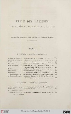 Table de matières