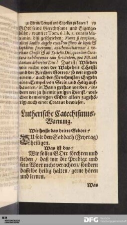 Römisch-Catholischer Feyrtäg Zihl und Zweck.
