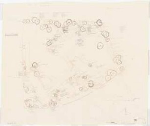 Grünflächen an der Volksschule, Köln-Zollstock: Lageplan mit Gartenplan 1:250