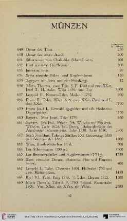 Münzen (Nr. 649-693)