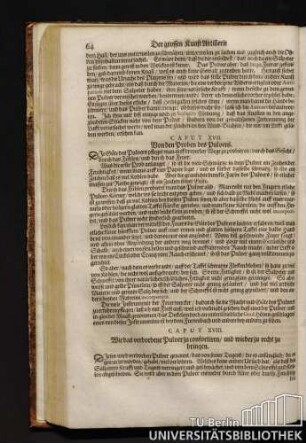 Caput XVII. Von den Proben des Pulvers.