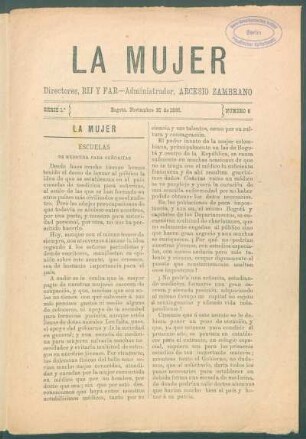 "La Mujer" - Escuelas de medicina para señoritas
