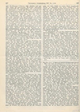 268-269 [Rezension] Baetke, Walter, Arteigene germanische Religion und Christentum