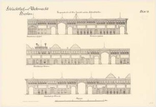 Schlachthof und Viehmarkt, Breslau Verbindungshalle: Längsschnitt Ansicht 1:100