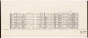 DeGeWo Britz, Buckow, Rudow, Berlin-Neukölln: Westansicht Block 1, 1:100
