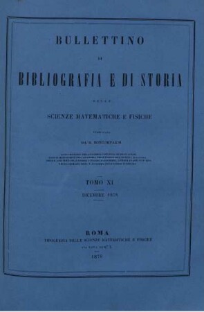 Tomo XI. Dicembre 1878.