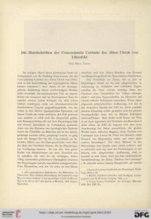 Die Handschriften der Concordantia Caritatis des Abtes Ulrich von Lilienfeld