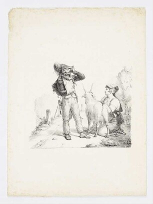 Soldat und junger Hirte