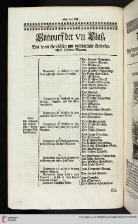 Entwurff der VII. Claß