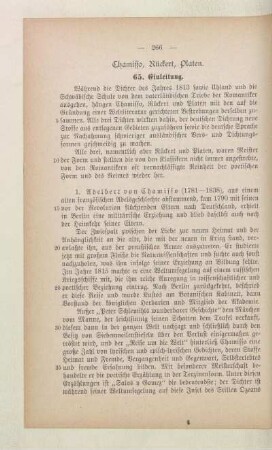 Chamisso, Rückert, Platen