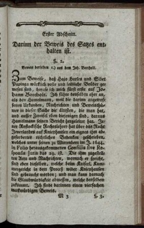 Erster Abschnitt. Darinn der Beweis des Satzes enthalten ist.