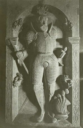 Grabstein des Ritters Sebastian von Pflugk : Strehla, Kirche, Grabstein des Ritters Sebastian von Pflugk