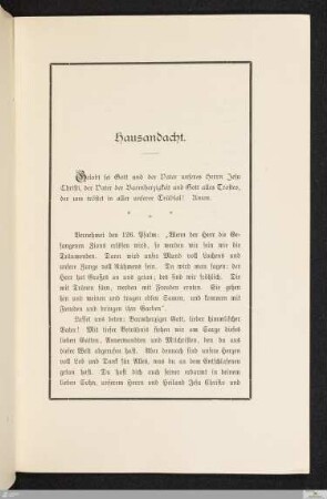 Hausandacht