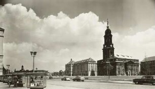 Kreuzkirche : Dresden, Altmarkt, Blick vom Dr.-Külz-Ring über den Altmarkt zur Kreuzkirche