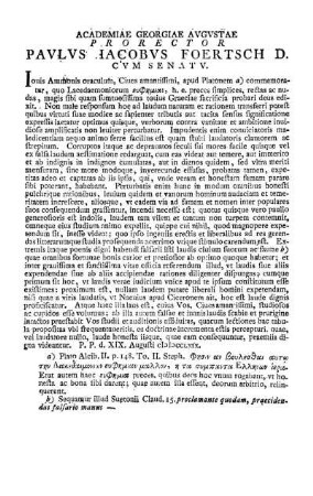ACADEMIAE GEORGIAE AVGVSTAE P R O R E C T O R PAVLVS IACOBVS FOERTSCH D. C V M SENAT V.