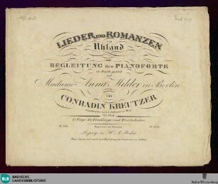[2]: Lieder und Romanzen von Uhland mit Begleitung des Piano Forte : 70tes Werk