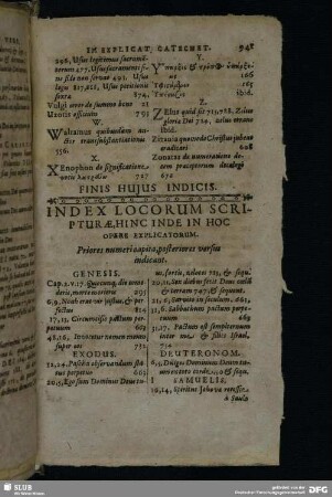 Index Locorum Scripturae, Hinc Inde In Hoc Opere Explicatorum