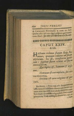 Caput XXIV. & Ult. Hactenus vidimus statum Reip. Romanae, quatenus refertur ad finem absolutum ...