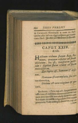 Caput XXIV. & Ult. Hactenus vidimus statum Reip. Romanae, quatenus refertur ad finem absolutum ...
