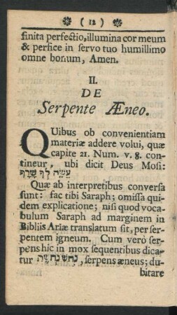 II. De Serpente Aeneo.