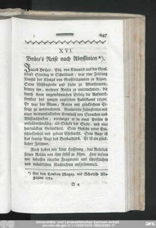 XVI. Brüce's Reise nach Abyssinien.