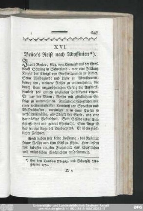 XVI. Brüce's Reise nach Abyssinien.