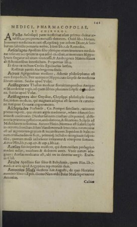 Medici, Pharmacopolae, et chirurgi.
