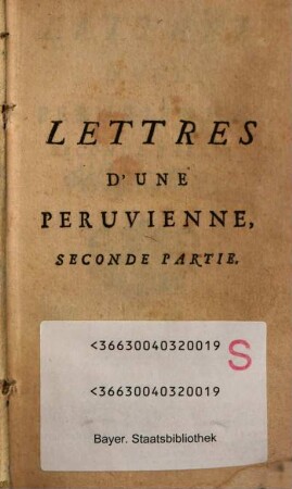 Lettres d'une Peruvienne