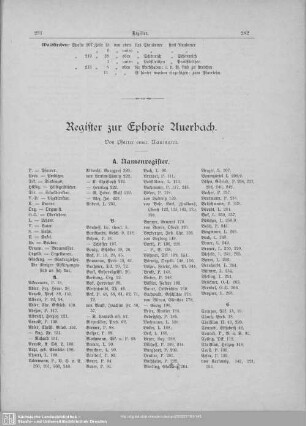 Register zur Ephorie Auerbach