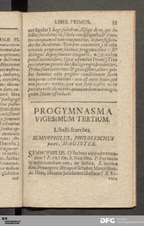 Progymnasma Vigesimum Tertium. Libelli scurriles.