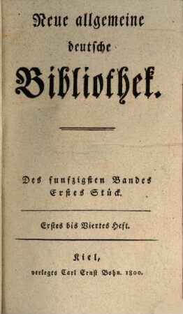 Neue allgemeine deutsche Bibliothek. 50. 1800