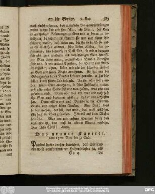 Das neunte Kapitel, vom 13ten Vers bis zu Ende.