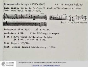 Zage nicht verirrte Seele