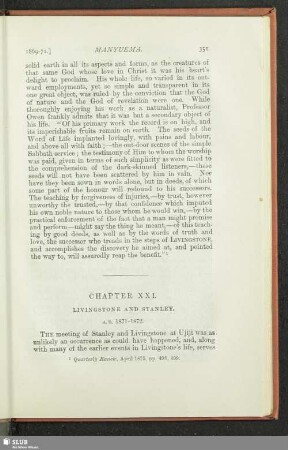 Chapter XXI. Livingstone And Stanley : A. D. 1871 - 1872