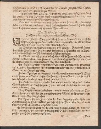 Die Vierdte Zeittung. Jm Thon: Kompt her zu mir/ spricht Gottes Sohn.