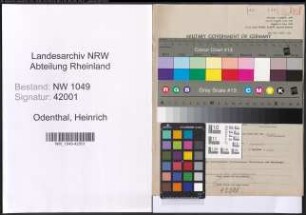Entnazifizierung Heinrich Odenthal , geb. 07.05.1916 (Dentist)