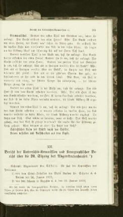 Bericht der Unterrichts-Kommission und stenographischer Bericht über die 20. Sitzung des Abgeordnetenhauses