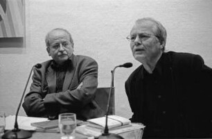 Volker Braun und Alain Lance im Brecht-Haus : Volker Braun und Alain Lance im Brecht-Haus; Februar/03.2017 im Brecht-Haus ausgestellt