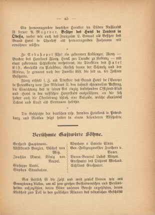 Berühmte Gastwirte Söhne