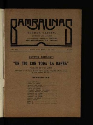 Un tio con toda la barba . pochade en dos actos