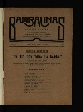 Un tio con toda la barba . pochade en dos actos