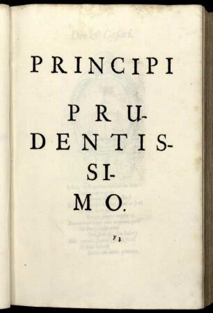 Principi Prudentissimo.