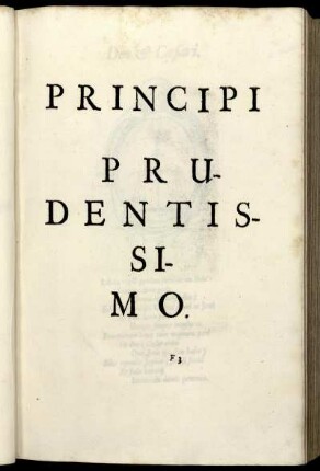 Principi Prudentissimo.