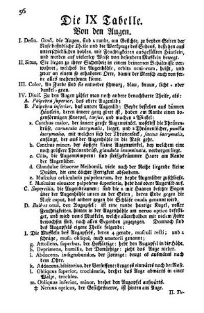 Die IX Tabelle. Von den Augen.