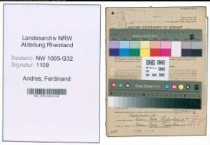 Entnazifizierung Ferdinand Andres , geb. 25.10.1897 (Filialleiter)